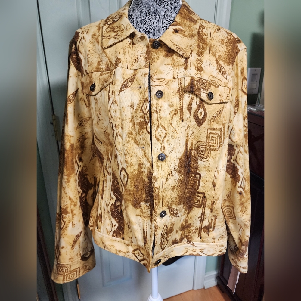 C.L.O.T.H.E.S. XLarge Dark Yellow Women's Button Up Denim 2 Pocket Jacket New